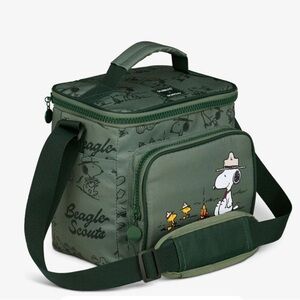 PEANUTS Beagle Scouts 9 Can Lunch Pail Square Igloo Cooler Bag New